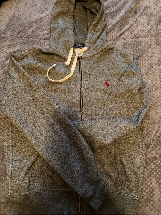 Polo Ralph Lauren Other - Polo by Ralph Lauren Heather Gray Zip-Up Hoodie with Red Pony
